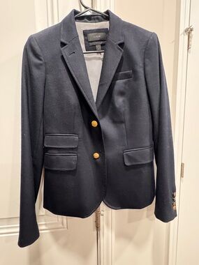 J. Crew Navy Jacket with Striped Lining